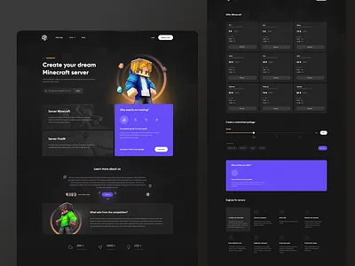 Gamehost - Minecraft & FiveM hosting page app design fivem graphic design hosting minecraft page ui ux web web app web design
