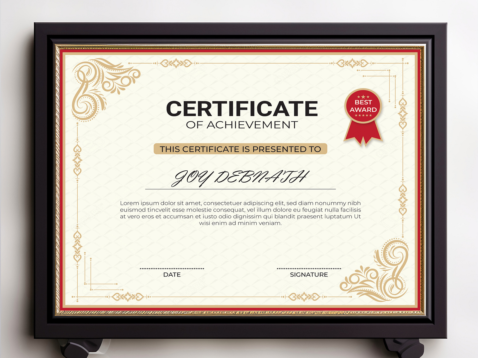 Certificate Design by Joy Debnath on Dribbble