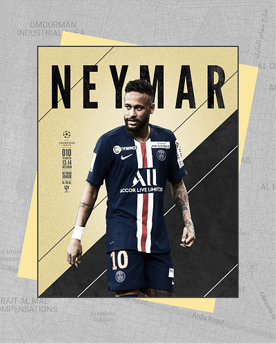 Neymar Gameday Poster figma graphic design photoshop soccer sportsdesign