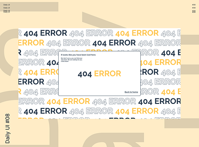 Daily UI 008 - 404 page 008 08 404 8 branding cool daily dailyui design error graphic design humor page ui ux website yellow