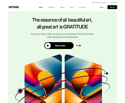 Art Website 3d art design graphic design product design ui website website design