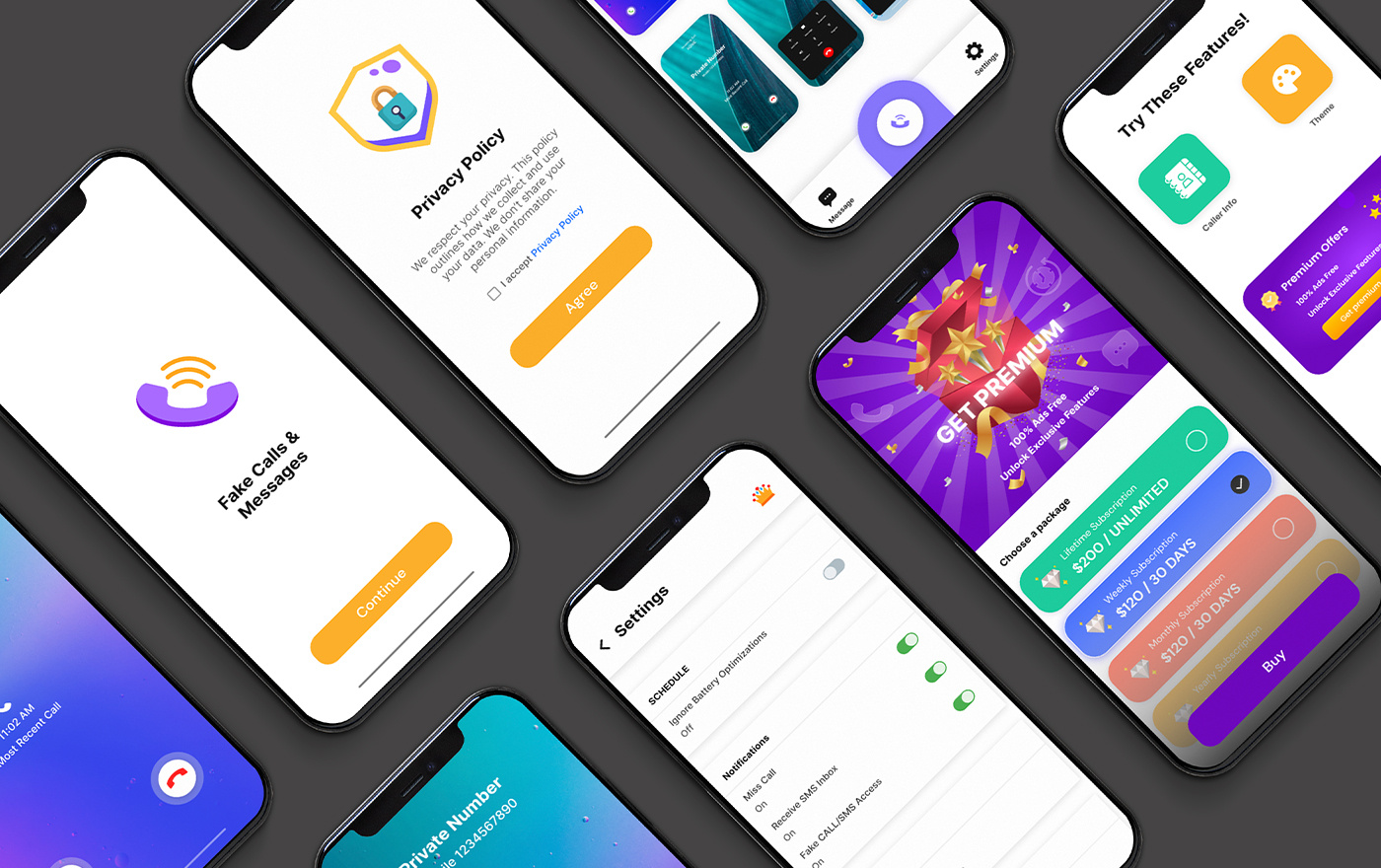 Fake Calls & Messages App_UI Design by Kainat Chaudhary on Dribbble