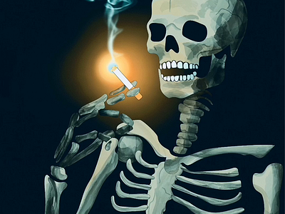 GIF Smoking Skeleton. mp4. digital art digitalwatercolor gif print skeleton smoke vector watercolor