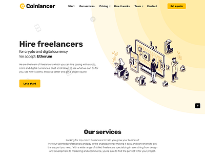 Coinlancer.net - modern RWD website graphic design ui
