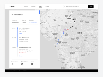 #20 Location Tracker (Courier website) 020 clean concept courier dailyui design location tracking map map ui minimal minimal ui modern tracking uber ui uiux userexperience