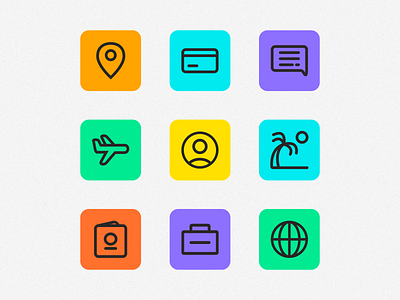 Travel icons set app app design graphic design icons ios mobile screen travel ui