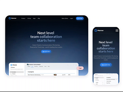 Planner app - homepage app desktop mobile responsive web rwd ui uiux web design