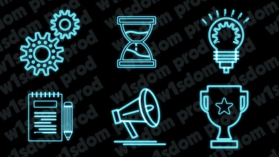 Neon Glowing Business Icons Line Vector Animation Pack + AE animation art business design dollar graphic design icon illustration line motion graphics neon
