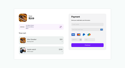 Credit Card Checkout page 002 cart checkout credit card checkout form dailyui payment shop