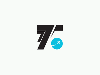 7/7 Travels holidays letter t logo number 7 travel travels agency