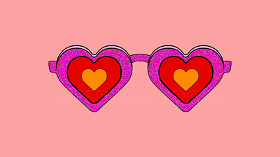Stylish Colorful Heart-Shaped Glasses Cartoon Style 4K Animation after effects animation art design glasses heart illustration motion graphics rainbow shape sunglasses symbol