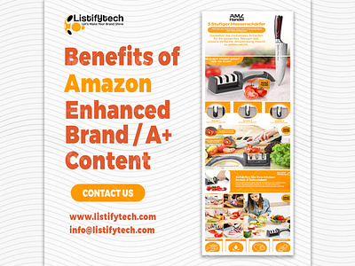 Benefits of Amazon Enhance Brand Content | Listifytech amazon amazon ebc amazon listing images amazon product description amazon product listing amazon store front boost sale branding design ebc enhance brand content graphic design illustration listify tech listing images logo product description product photography ui