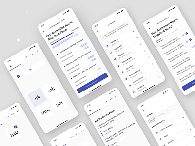 Language learning app inspired by Khan Academy app app design clean design edtech education languages learning minimal mobile mobile app mobile ui product ui ux