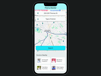 Find a doctor map tracker app dailyui design figma medical ui ux