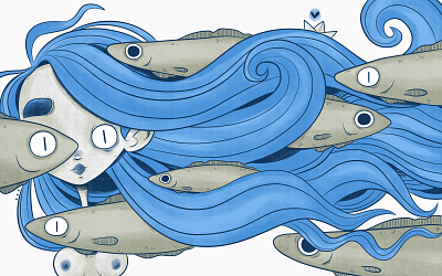sea gurl characterdesign concept art digitalart digitalillustration fish graphic design illustration sea