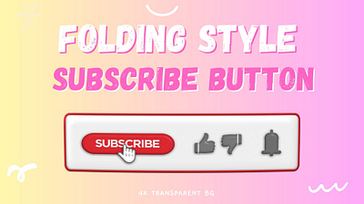 Folding Subscribe Button Animation With Like Dislike 4k after effects animation bell button call to action click like motion graphics mouse notification social media subscribe youtube
