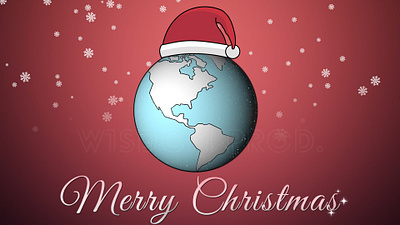 ❄️ 4K Winter Animation Of The Planet With Merry Christmas Text after effects animation background design earth illustration merry christmas motion graphics new year planet snow