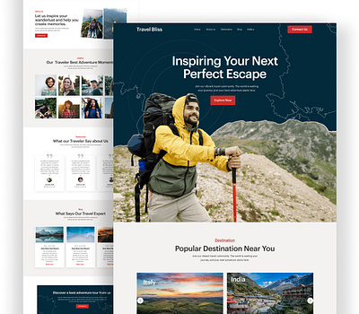 Travel landing page Design adventure website best landing page best ui landing page travel travel agency website travel booking website travel header travel landing page travel ui design travel website design ui ui design ux website ui