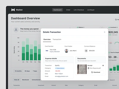 Details Transaction Walitet - Dashboard Finance bank bank card banking design digital wallet app e wallet finance design finance ui financial fintech fintech app fintech dashboard fintech product payment product design saving transactions ui ux wallet