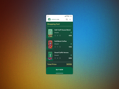 #️⃣0️⃣5️⃣8️⃣ Shopping cart - Starbucks figma phone prototype ui ux uxuidesigner