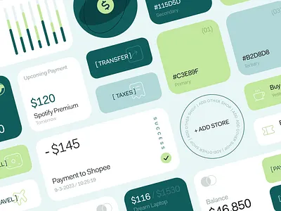 Subank - Banking App Components app bank banking app cash app clean component design design component ios money payment ui user interface ux widget