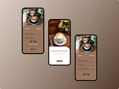 Coffee app adobe illustration adobe photoshop app app design application design branding coffee app design figma graphic design illustration logo play store design ui ux vector