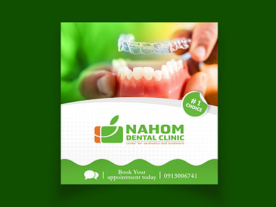 Dental clinic social media post appointment banner brand branding clinic corporate dental dental health dentist dentistry flyer graphics invisible retainer logo medical post poster social media tooth