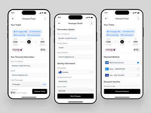 Travel Mobile App - Flight Checkout by Yoga Satria for Odama on Dribbble