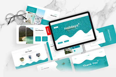 Holidayz PowerPoint Template agency business green gsl holidayz key modern powerpoint ppt pptx presentation template travel ui website white