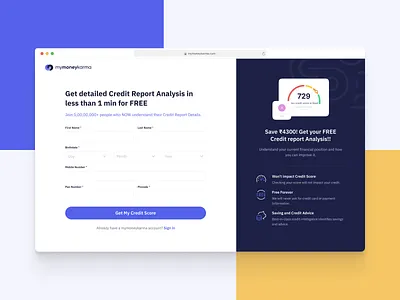 Credit Report app credit report credit score dashboard form illustration saving ui ux