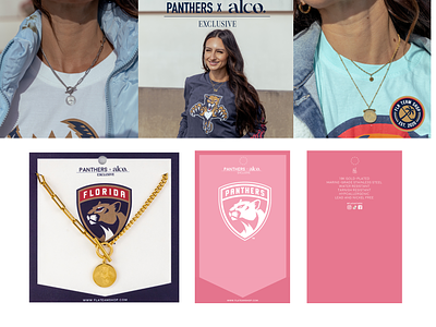 NHL Panthers Necklace Cards brand design branding graphic design necklace cards print design sports design sports team