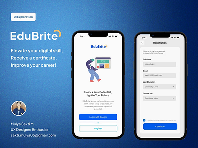 Online Course EduBrite UI UX & Prototype indonesia designer online course prototype ui uiuxdesign