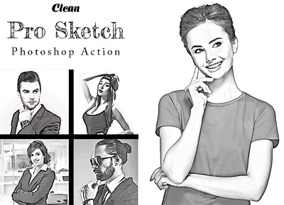 Clean Pro Sketch Photoshop Action style