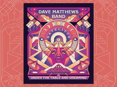Dave Matthews Band - Poster apparel artist artwork band editorial illustration face illustration line art merchandise music poster print satelitte tour