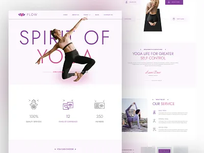 Flow Yoga and Wellness Landing Page figma graphic design landing page ui webflow website yoga