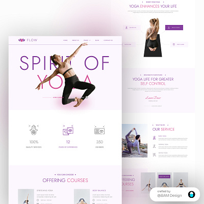 Flow Yoga and Wellness Landing Page figma graphic design landing page ui webflow website yoga