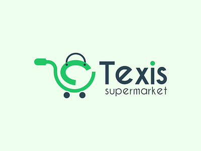 Texis Supermarket Logo Design abstract logo brand identity branding creative logo logo design minimlaist logo modern logo design shop logo supermarket logo texis logo