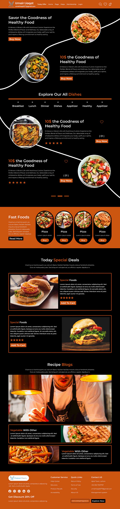 Healthy Food Landing Page Design dashboard figma food food design foodwebsitedesign healthyfood restaurant restaurant website design ui ui ux ux web design webapp webdesigninspiration website design