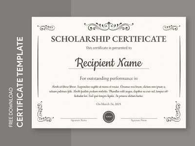 Scholarship Certificate Free Google Docs Template certificate certificate template certificates college doc docs document education elementary free google docs templates free template free template google docs google google docs scholarship scholarship certificate school template templates university