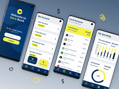 Koro Bank - Banking App Design branding ui