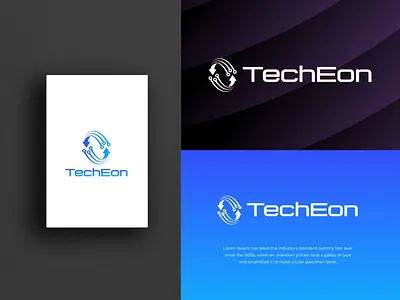 TechEon logo design. Tech with arrow logo. Technology logo app apps logo arrow branding crypto cyber design graphic design illustration logo logo design logo maker logo shop logofolio logoshop nature tech technology ui vector