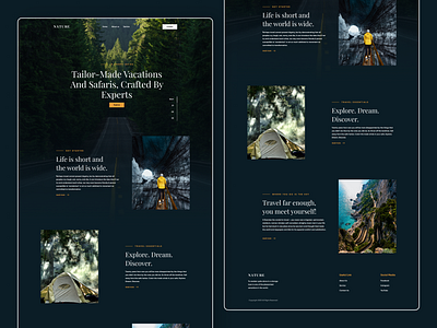 Nature Travel Agency design landing page minimal nature popular shot tour touridm travel ui uidesign website