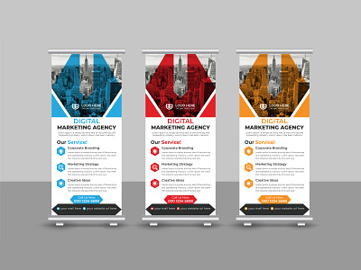 Corporate Business Marketing Roll Up Banner Design advertisement banner branding business corporate creative design display graphic design marketing modern pop up banner presentation print template pull up banner retractable banner roll up roll up banner stationery x banner