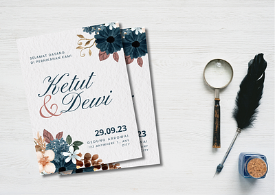 Floral Wedding Invitation branding canva canvatemplate design design graphic v graphic design illustration invitation logo ui vector wedding wedding invitation
