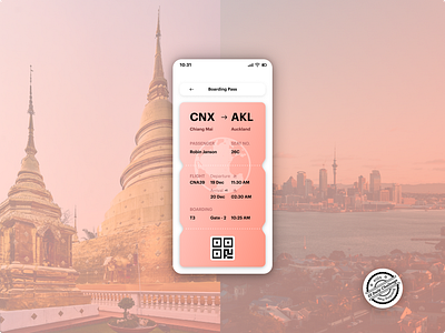 Boarding Pass - UX/UI Design akl app boarding boarding pass cnx dailyui dailyui24 mobile app mobile first plane product design qr travel ui ui design uiux uiux design ux uxui uxui design