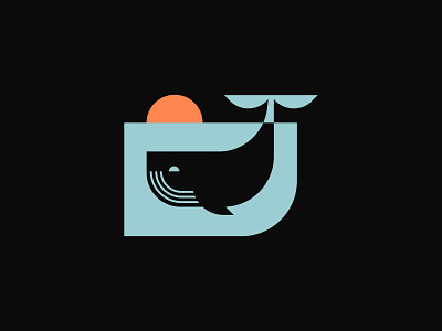 Sunset Whale brand branding business flat geometric geometry logo logo for sale logodesign logomark marine animal negative space sea sea logos sunset whale whale logo