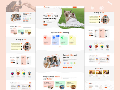 PetVibe – Pet Care PSD Template design illustration petcare technology ui uiux webdesign