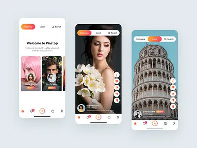 Pin android application design ios mobile app people photography pin social travel ui ux world tour