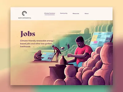 Earth Exponential Website app best ui branding climate change website design earth exponential website farmer jobs ui uiux user interface ux web design