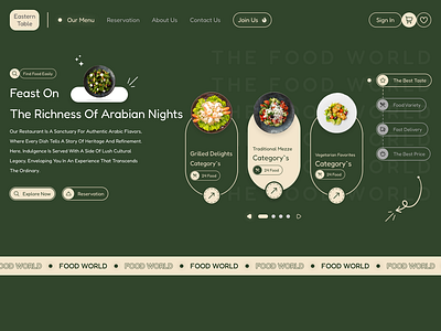 UI UX design of an Arabic restaurant. arabic restaurant. restaurant restaurant website ui ux web design website